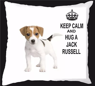 Jack Russell Keep Calm Cushion  Puppy Dog Animal Cute Gift Present 311 • £14.99