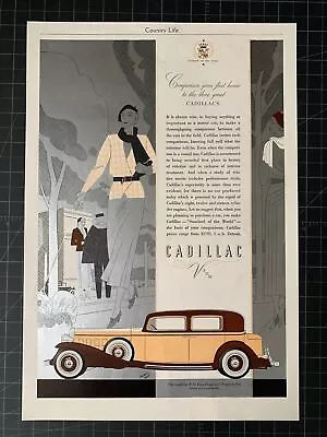 Vintage 1931 Cadillac Print Ad - Art Deco • $23.40