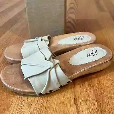 New J. Jill Kathy Studded Wood Leather Slides Sandals Shoes Women Y2K Size 9M • $54