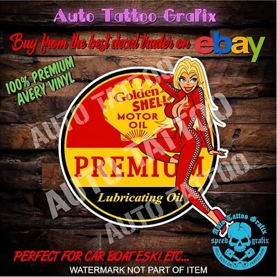 Shell Pin Up Girl Decal Sticker Vintage Petroliana Hot Rod Rat Rod Stickers • $3.91