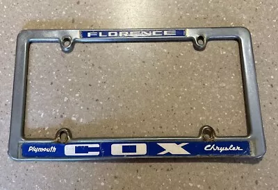 RARE Cox Plymouth License Plate Frame Florence South Carolina SC 2 • £19.45