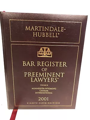 Martindale-Hubbell Bar Register Of Preeminent Lawyers 2001 Vol II Minnesota 85th • $7