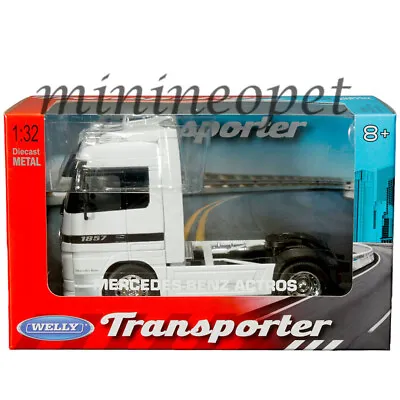 Welly Transporter Mercedes Benz Actros Truck Tractor 1/32 Diecast White 32280 W • $18.45