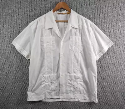 £39.50 • Buy HAVANERA Co Men's White Guayabera Cuban Tropical Panama Button Shirt - 2XL XXL