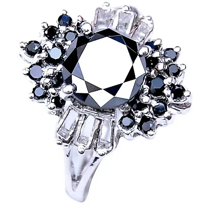 Spectacular Engagement Ring Crafted With 2.42 Ct Black Moissanite Diamond • $0.99