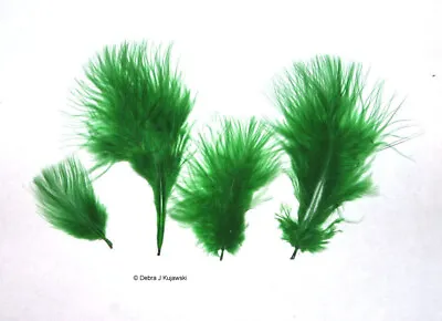 Marabou Feathers Small 1-3  Fluffs KELLY GREEN  7 Grams Approx. 105 Per Bag • $2.65