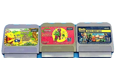 $18.95 • Buy Lot Of 3 Video Games Cartridges VTech V Smile Barney  Disney Bob Builder & Winni