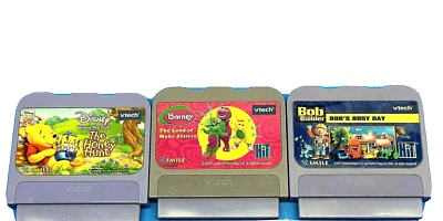 $18.95 • Buy Lot Of 3 Video Games Cartridges VTech V Smile Barney  Disney Bob Builder & Winni