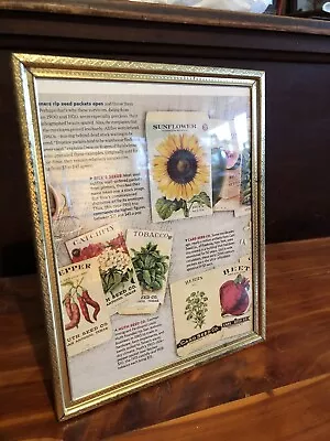 9052A Mid Century Metal Glass Photo Frame W Seed Packet Magazine Page Photos • $10