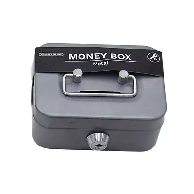 Small Lock Box Metal Cash Box W/ Key Mini Safe Lock Box Steel Stash Box • $14.55