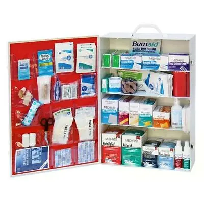 4 Shelf 150 Person First Aid Kit Metal Case ANSI Compliant • $225