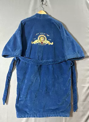 Vintage Metro Goldwyn Mayer Movie Studios Logo Blue Bathrobe Great Condition • $88