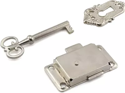 Tech Retro Desk Drawer Lock Vintage Style Square Spring Latch Lock With Key For  • $18.99