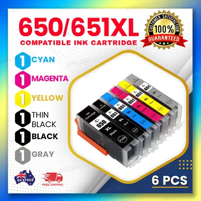 6x Ink Cartridge For PGI-650XL CLI-651XL Canon Pixma MG5560 Ip7260 MG7160 + Grey • $12.89