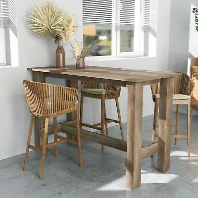 Counter Height Dining Table Breakfast Cafe Table Wooden Kitchen Bar Furniture • $159.99
