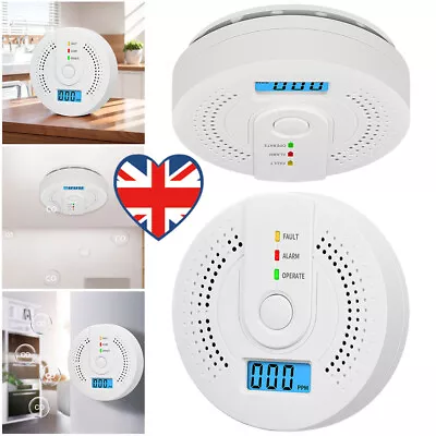 Digital Carbon Monoxide Detector Alarm Battery Powered Warning Alarm Sensor LED • £8.29