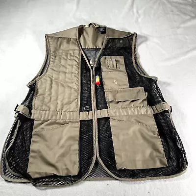 Bob Allen Fishing Vest Mens 3XL XXXL Tan Mesh Shooting Trap Hunting Adult Zip Up • $29.99