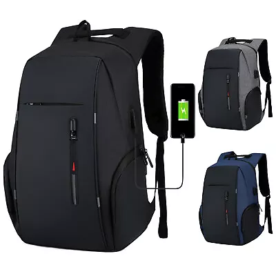 $20.95 • Buy Waterproof Laptop Backpack 17  Travel Rucksack School Bag With USB Charging Port