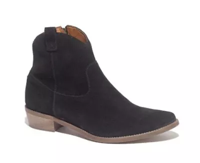 Madewell Barnwood Boot 1937 Footwear Women's Black Suede Ankle Bootie 7.5 • $45