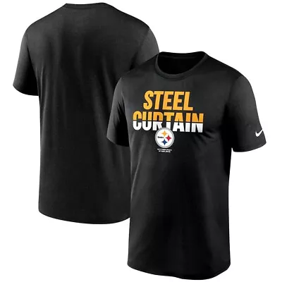 Pittsburgh Steelers Steel Curtain Black Nike T Shirt Adult Size L  Clearance • $24.99