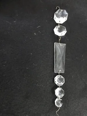 Vintage 8  Crystal Glass Chandelier Bead Prism Chain • $9.95