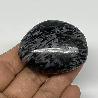71.5g 2 X1.6 X0.9  Indigo Gabro (Merlinite) Palm-Stone @Madagascar B17874 • $14.99