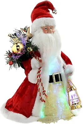 £34.99 • Buy Pre-Lit Glowing Fibre-Optic Santa Claus Father Christmas Tree Top Topper Decor
