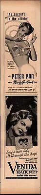 1949 Vintage Ad Peter Pan Bra Sexy Model Art Venida Hair Net  08/21/23 • $8