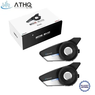 Sena 20S-EVO-01D Motorcycle Bluetooth Headset System Dual Pack Earbuds • $415