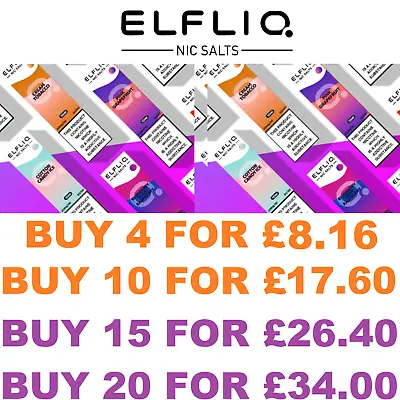 ELF LIQ Nic Salt ELFLIQ E Liquid 10ML 10MG 20MG Vape Juice 50/50 Mary By ELF BAR • £2.80