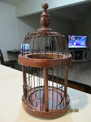 Vintage Wood & Metal Wire Domed Bird Cage & Swing/Perch Two Doors • $40