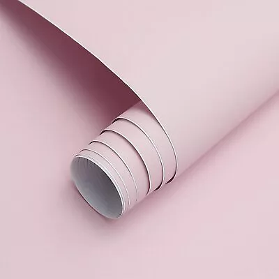 118 X15.7  Solid Light Pink Wallpaper Matte Textured Wallpaper Peel And Stick... • $18.76