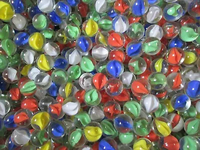 MARBLE BULK LOT 2 POUNDS 5/8  Four Point CATS EYE MARBLES • $27.99