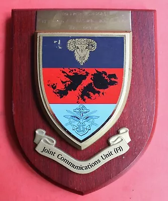 Mahogany Wall Plaque Shield Crest Joint Communications Unit (FI) • £19.99