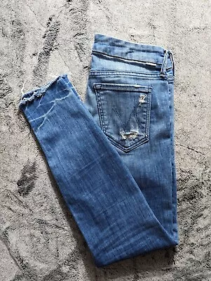 Mother Looker Ankle Fray Skinny Jeans Women's Size 27 Medium Wash Distressed • $49.97