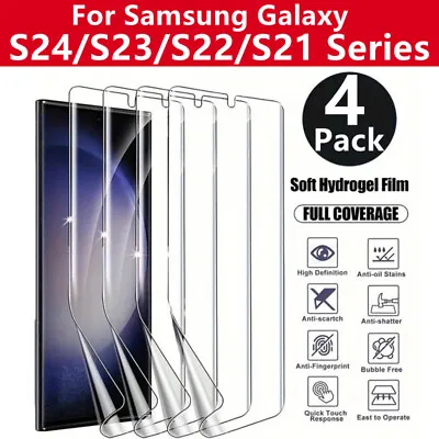 4 Pack New Hydrogel Screen Protector Cover For Samsung Galaxy S24 Ultra Plus S23 • $6.99