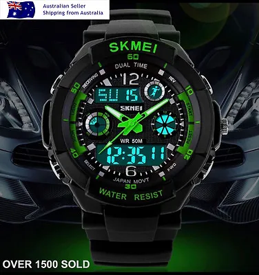 Men's Digital Tough Watch Dual Time Sports Military Watch SKMEI • $19.50