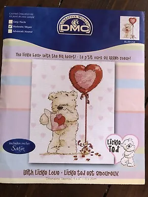DMC With Lickle Love Lickle Ted Bear Partially Stitched Cross Stitch Kit • £4