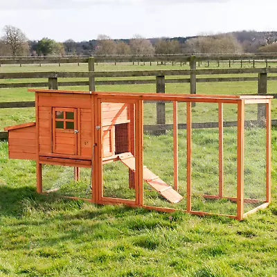 8ft Chicken Coop Large Run 2.5m Barcelona Hen House Poultry Cage With Nest Box • £199.95