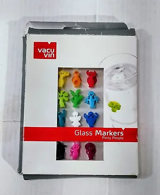 $9 • Buy Vacu Vin Party People Glass Markers Wine Charm Set 12 Piece Charms 