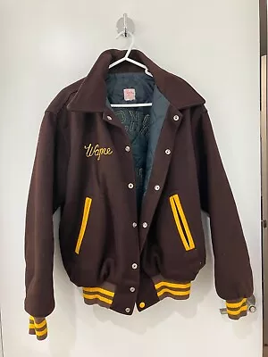 Clarkstown Wayne High School Wool Letterman Brown Vintage Jacket Adult Large • $39.76