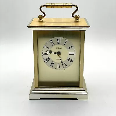 Kienzle Vintage Gold Carriage Quartz Clock Roman Numerals Made In Germany Works • $47.19