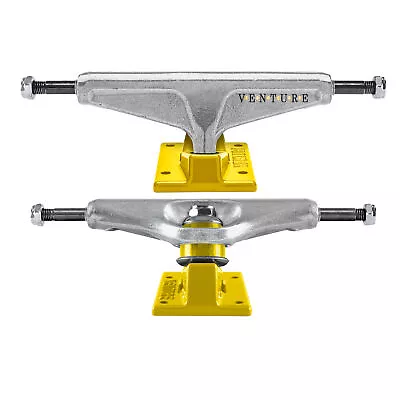 Venture Skateboard Trucks OG Dots Polished/Yellow 5.0 High (7.63  Axle) • $43.95