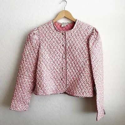 Vintage Vera Bradley Pink Fall 1990 Quilted Jacket Indiana Size Medium • $45