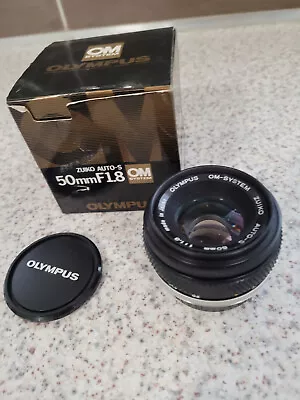 OLYMPUS OM-System F.ZUIKO Auto-S 1:1.8 F=50mm LENS ONLY With Caps And Box • £30