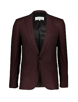 Maison Margiela Classic Blazer In Burgundy Check Wool Size 48 - BNWT RRP £985 • $553.82