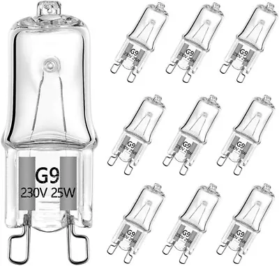 G9 Halogen Light Bulb Two Prong Looped Pins For Cabinet Lights25W 10 Pcs • £8.55