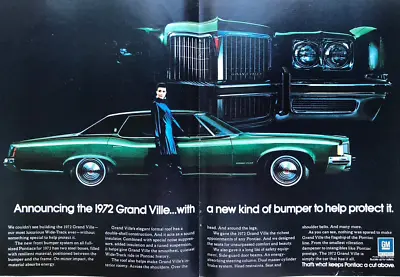 Vintage 1972 Pontiac Grand Ville Original Color Ad A240 • $5.65