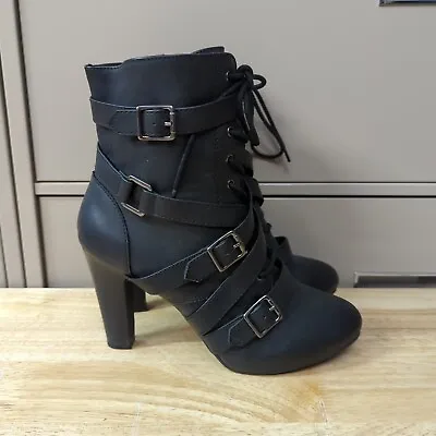 Dolce By Mojo Moxy Boots With Zippers Black Women’s Size 9.5 • $19.76