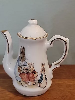Beatrix Potter Peter Rabbit Miniature Porcelain Coffee Pot 2.75  • $24